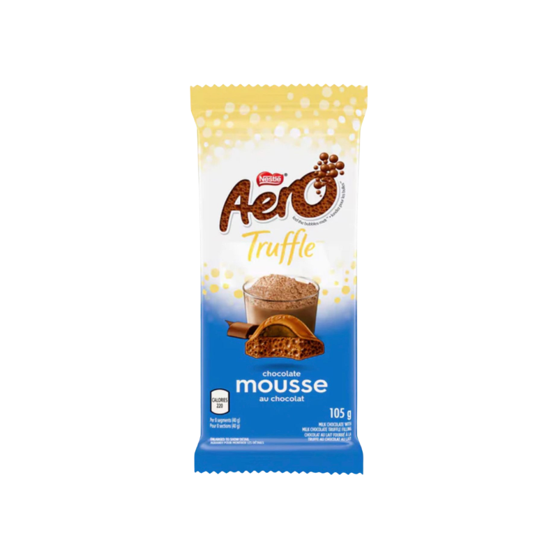 Aero Truffle mousse chocolate bar packaging on a white background