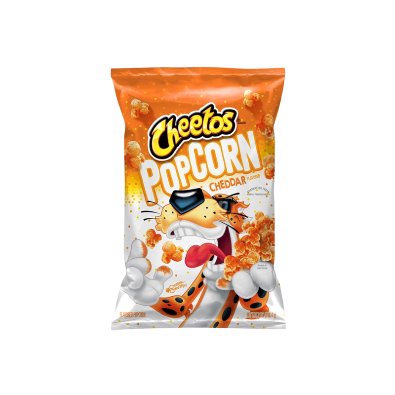 Cheetos Popcorn snack packet on a white background