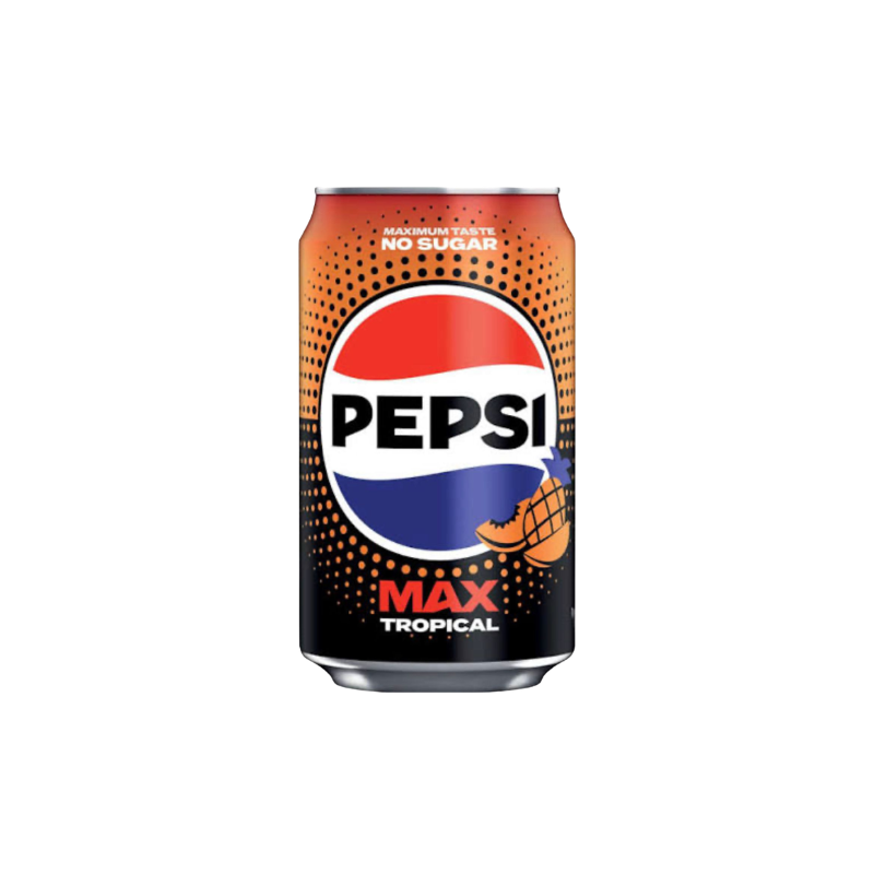 Pepsi Max Tropical can on a white background