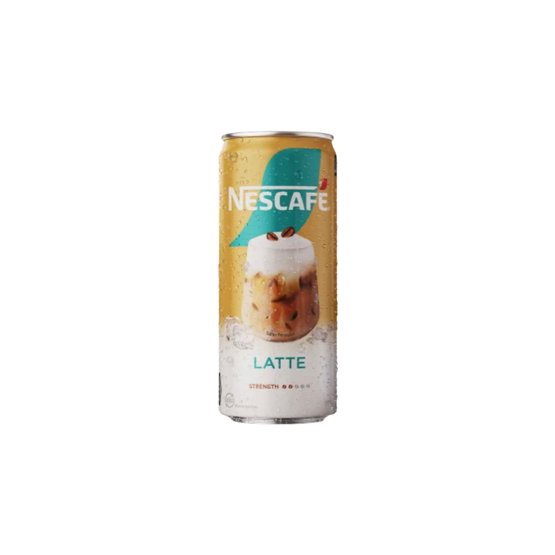 Nescafe Latte can on a white background