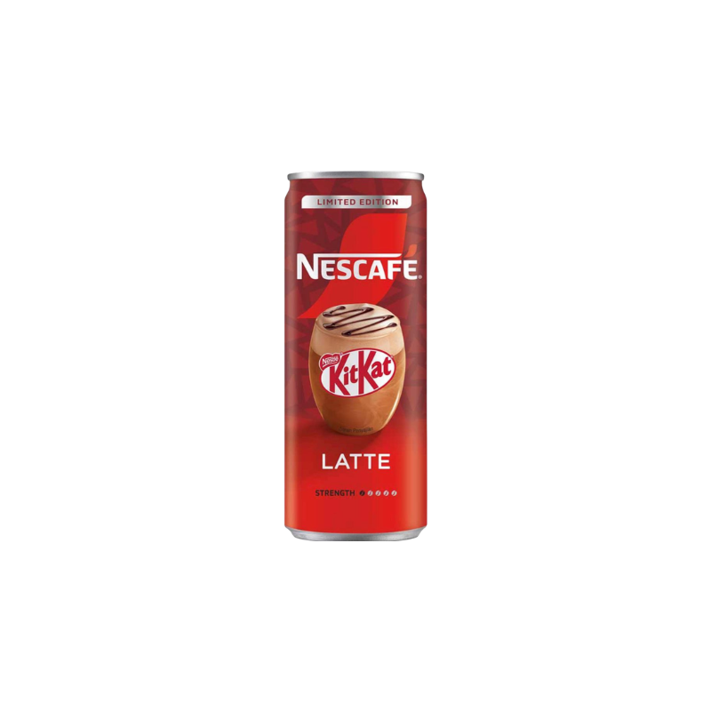 Nescafe Latte with KitKat design on a white background