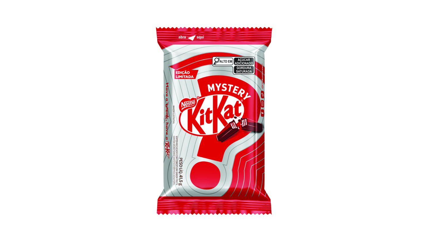 Mystery Kit Kat packaging on a white background