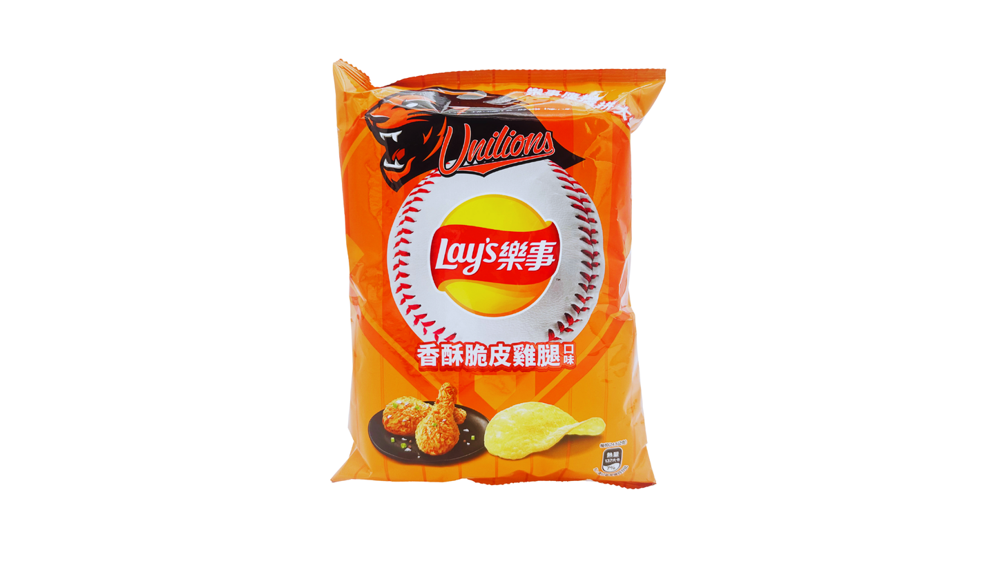 Lay's potato chips packaging with a baseball design on a white background