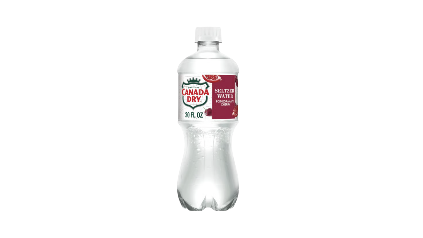 Canada Dry seltzer water bottle on a white background