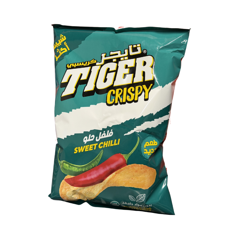 Tiger Crispy sweet chili flavor packet on a white background