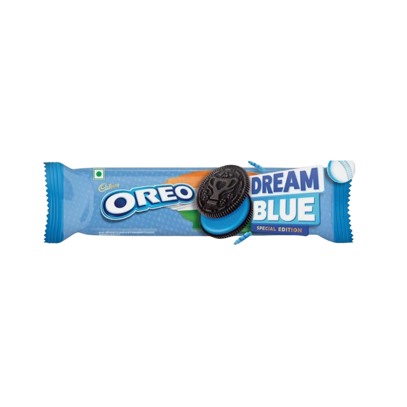 Oreo Dream Blue cookie bar packaging on a white background