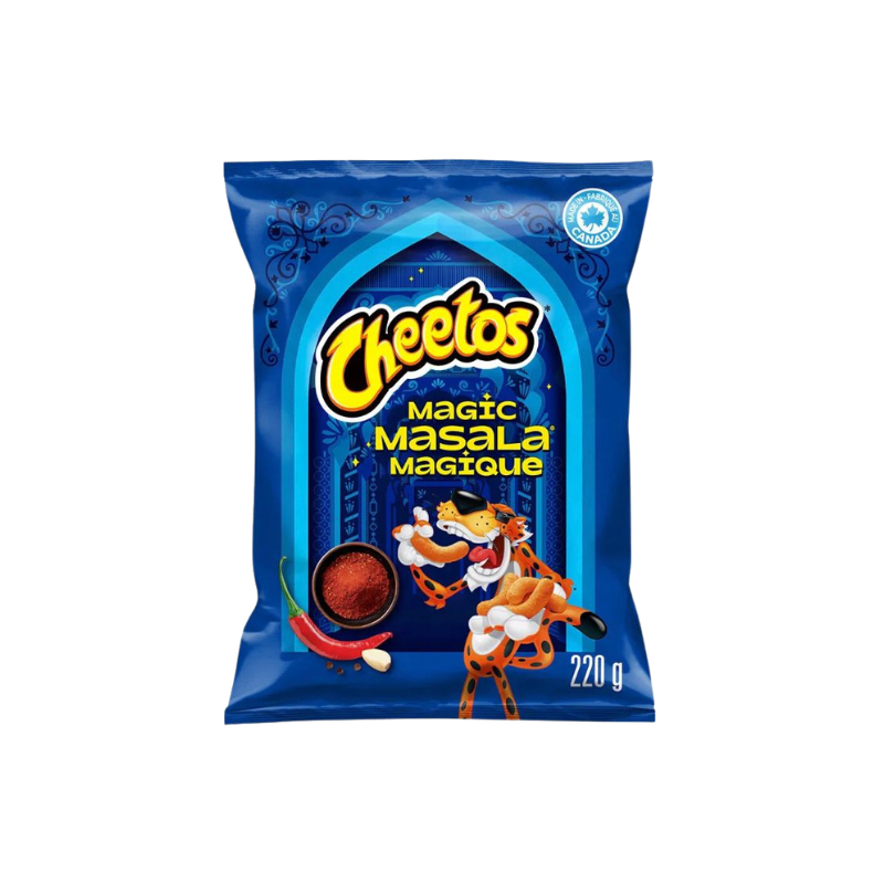 Cheetos Magic Masala snack packet on a white background