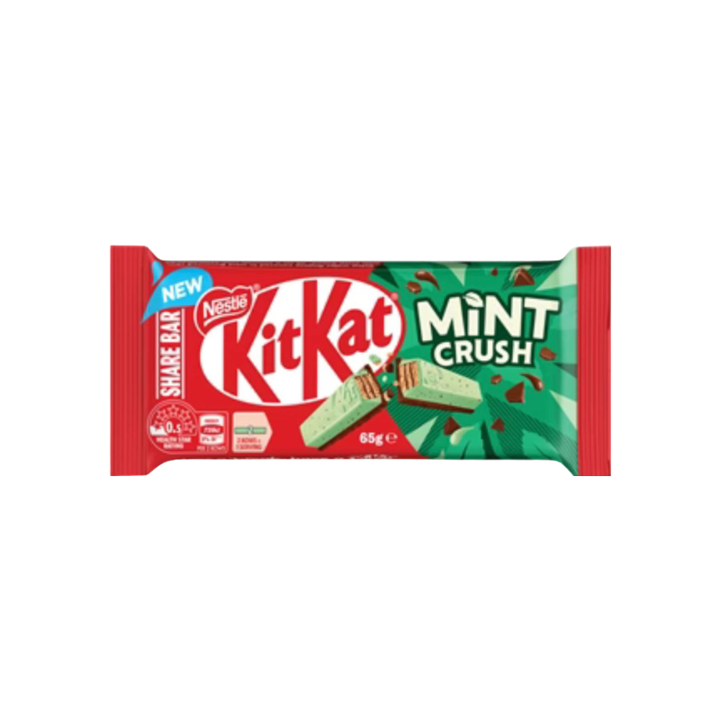 KitKat Mint Crush chocolate bar packaging on a white background