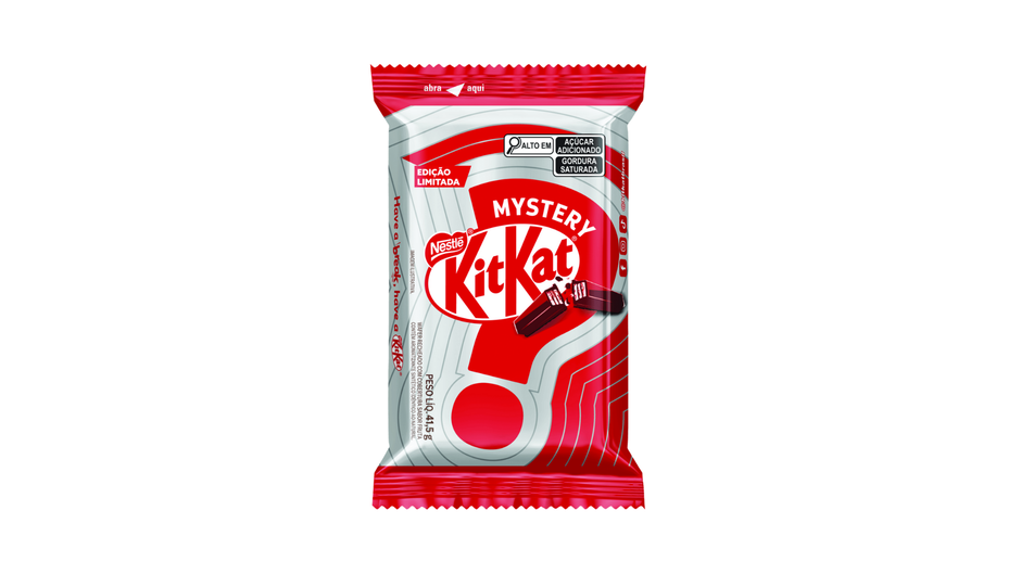 Mystery Kit Kat packaging on a white background