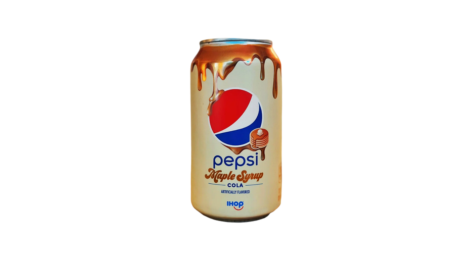 Pepsi Maple Syrup Cola can with a white background
