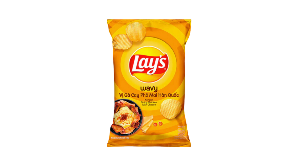 Lay's wavy potato chips packaging on a white background