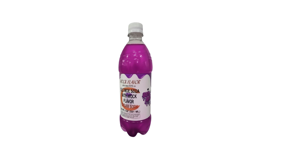 Purple bottle of grape juice on a white background