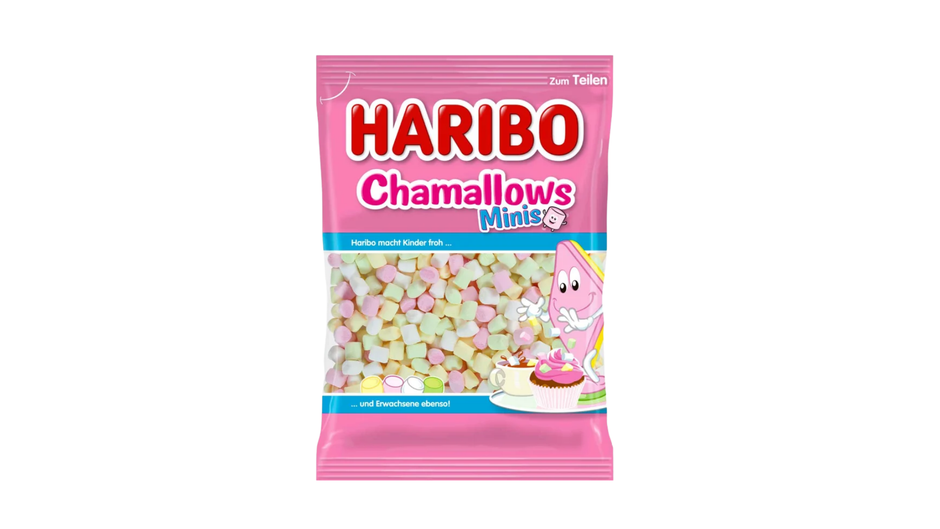 Haribo Chamallows Mints packaging on a white background