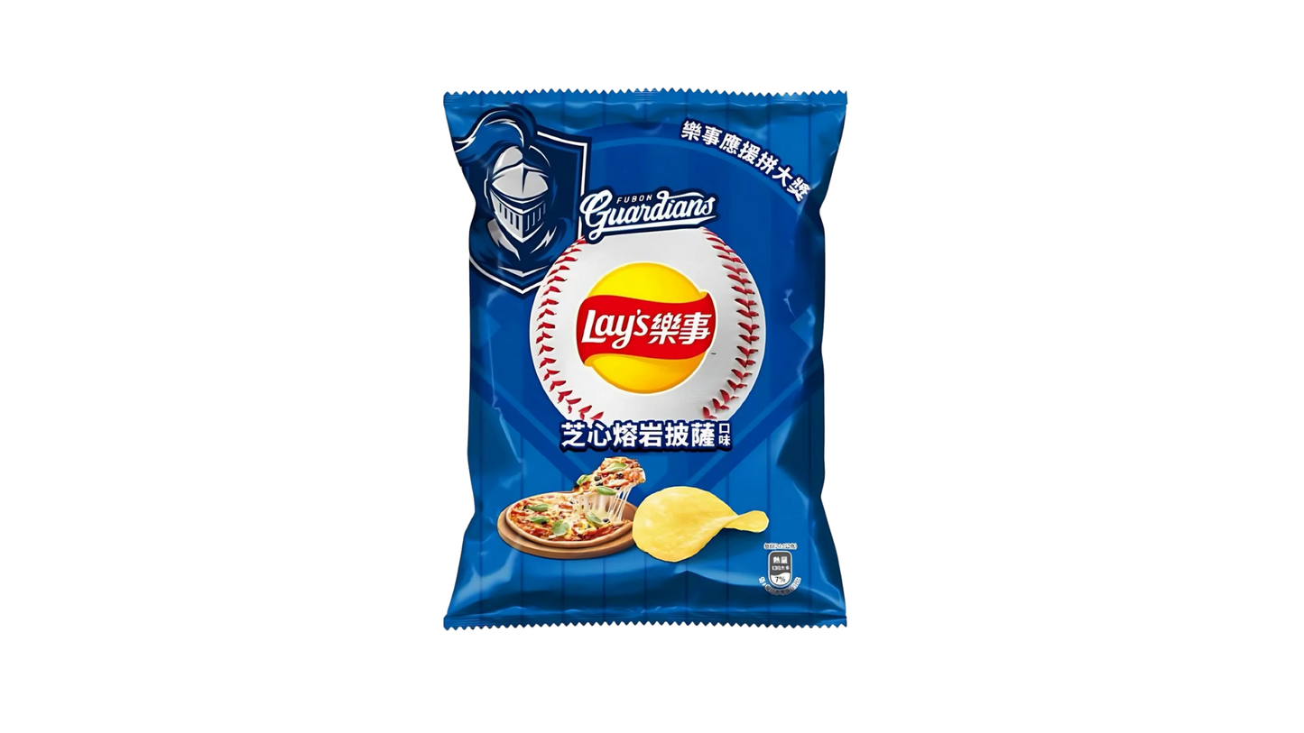 Lay's potato chips package with a baseball design on a white background