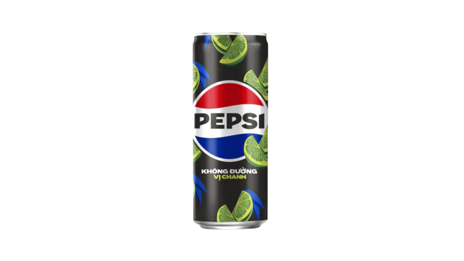 Pepsi can with lime graphics on a white background