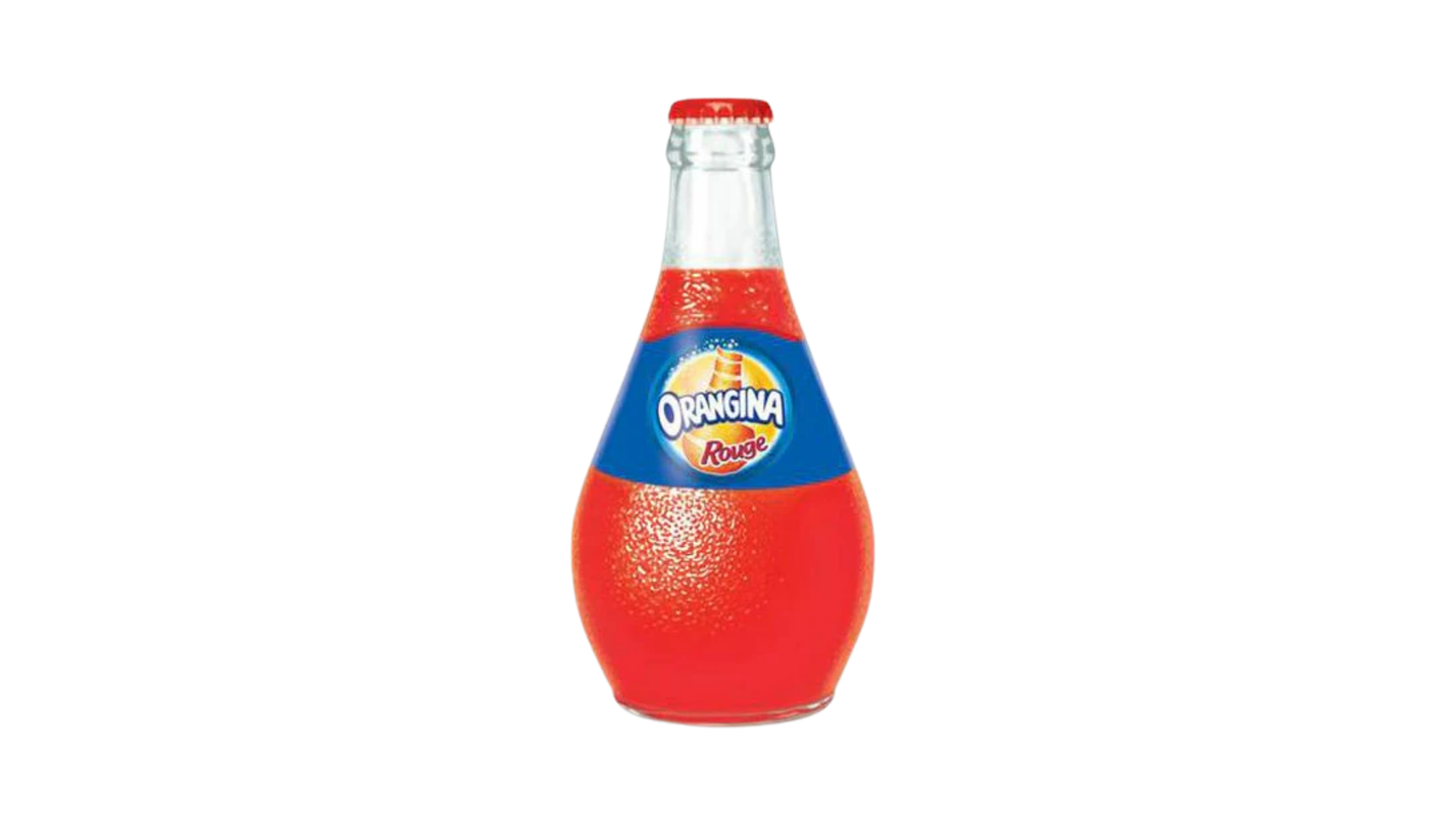 Red glass bottle with a blue label featuring the brand 'Ferrero Rocher' on a white background.