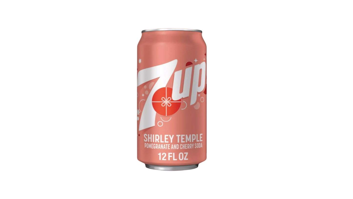 7-up Shirley Temple soda can on a white background