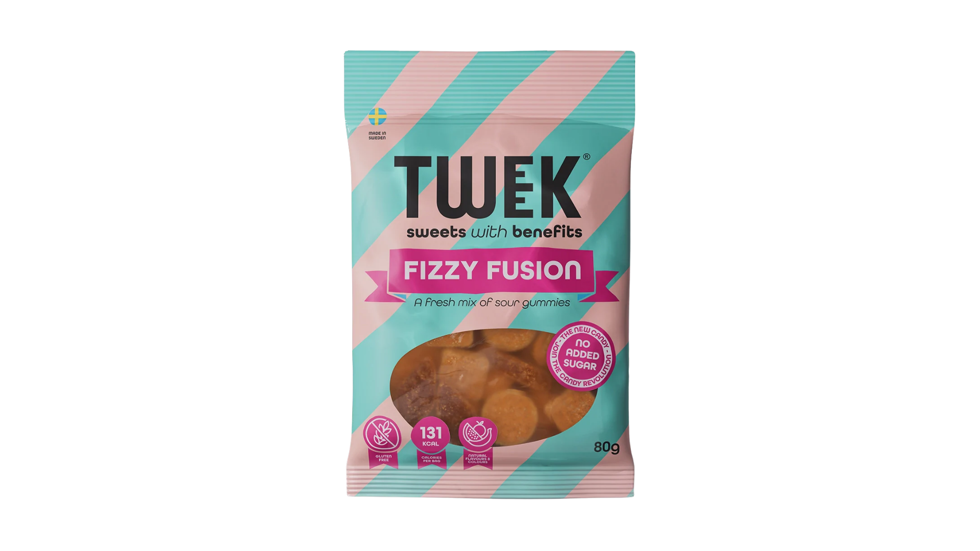 Packaged snack with 'Twek' branding on a white background