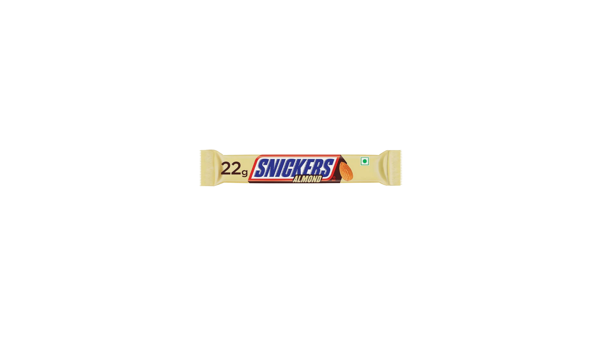 Snickers chocolate bar packaging on a white background