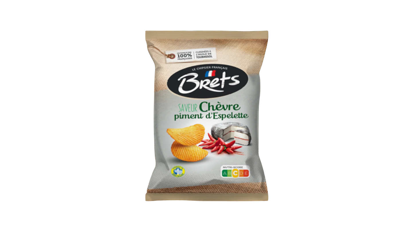 Bret's cheese snack package with cheddar and paprika on a white background