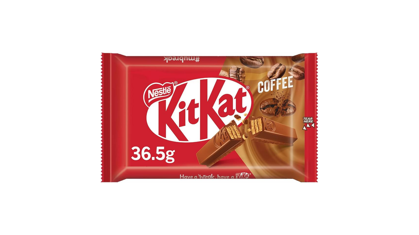 KitKat coffee flavor bar packaging on a white background