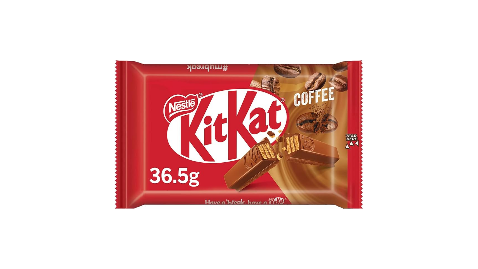 KitKat coffee flavor bar packaging on a white background