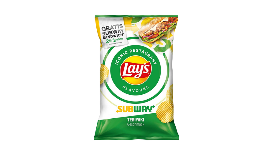 Lay's potato chip bag with Subway branding on a white background