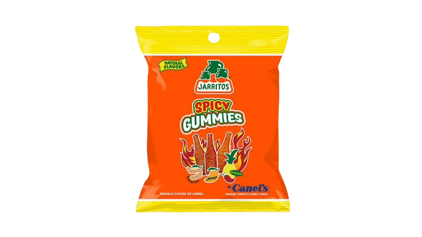 Jarritos Spicy Gummies package on a white background