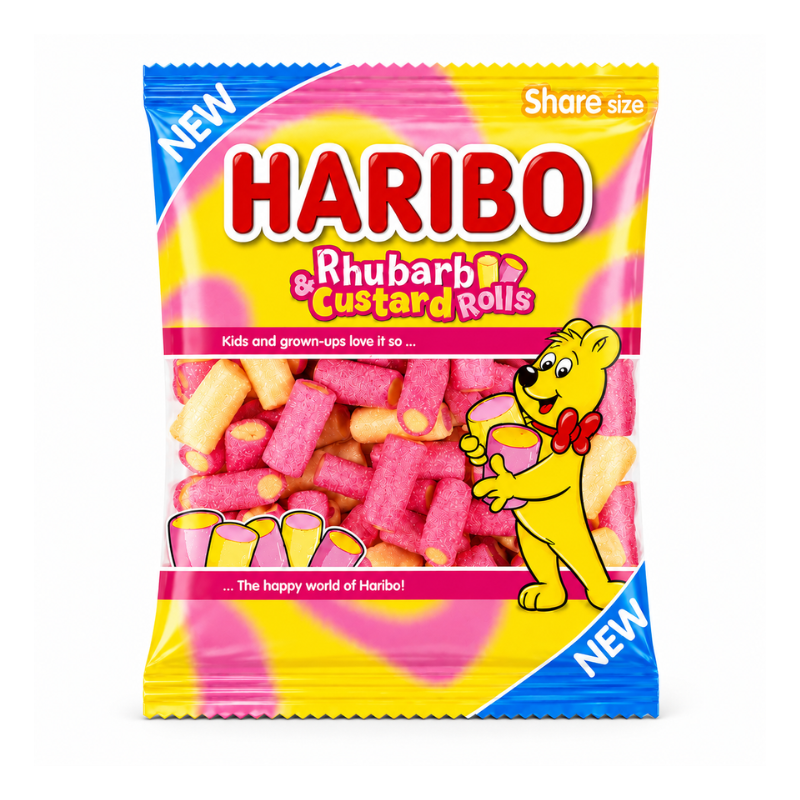 Haribo Rhubarb & Custard Rolls (UK)