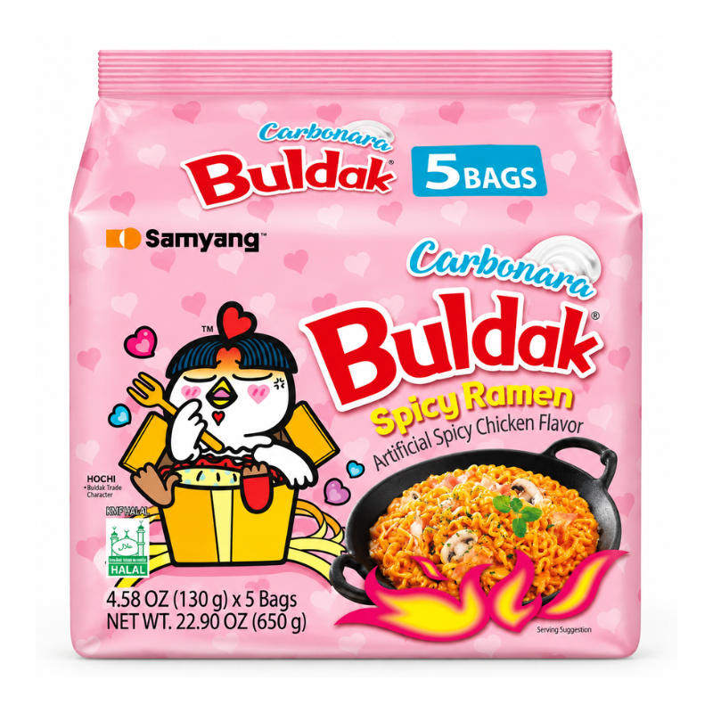 Samyang Buldak Chicken Ramen Carbonara (South Korea) [130g*4]