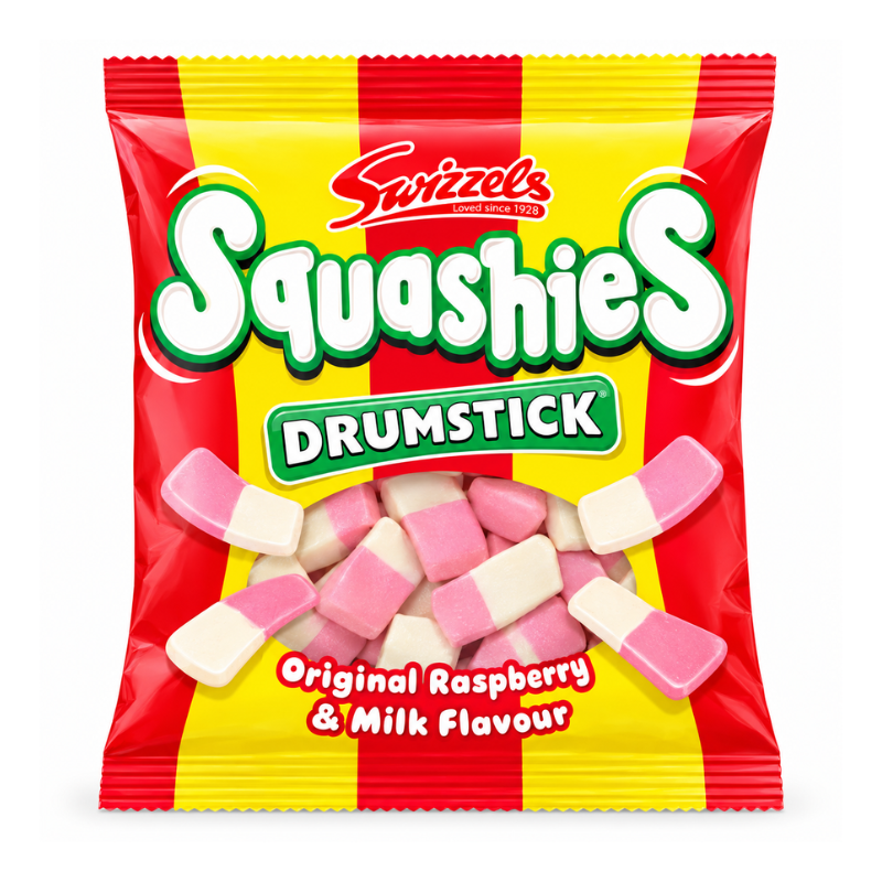 Squashies Drumsticks Original Raspberry & Milk Flavor (UK) [120g*12]