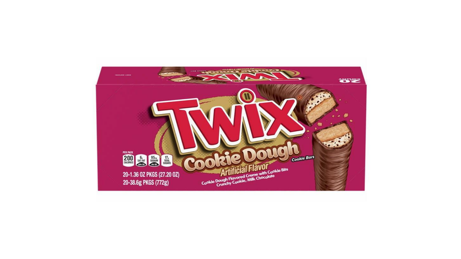 Box of Twix Cookie Dough flavor on a white background