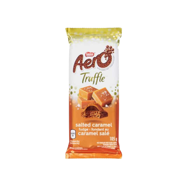Aero Truffle salted caramel fudge packaging on a white background