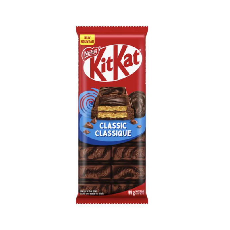 Kit Kat chocolate bar packaging with Nestle logo on a white background
