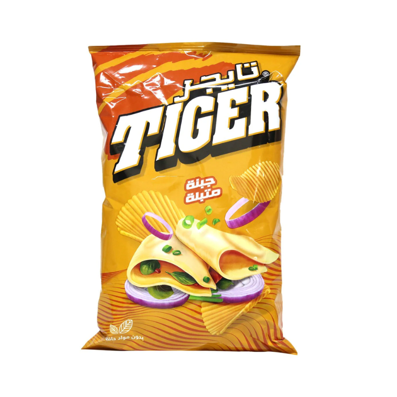Tiger brand snack packet with a colorful design on a white background