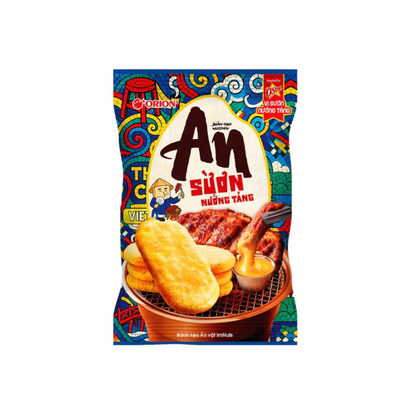 Colorful packaging of Orion An Suon with food images on a white background